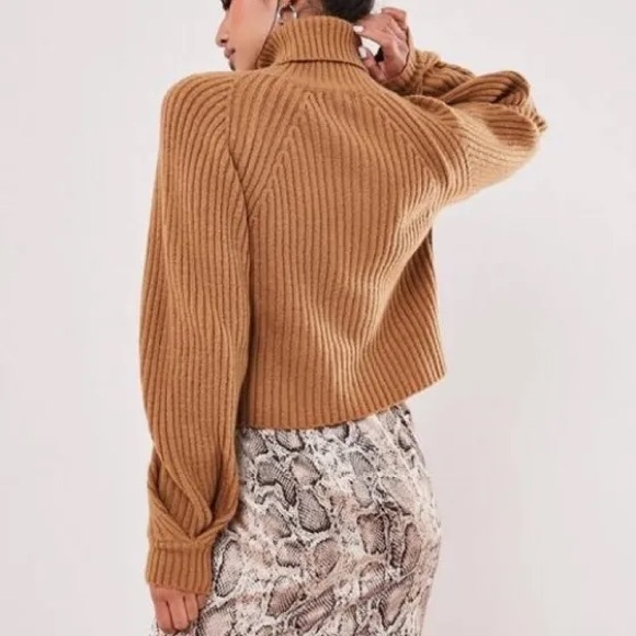 MISSGUIDED CROPPED CHUNKY RIBBED TURTLENECK SWEATER - Picture 1 of 10